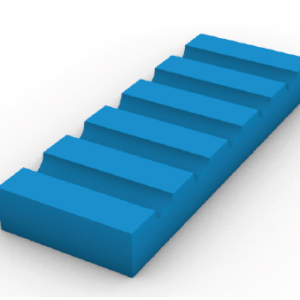 FLAT PVC 25X6.5 BLUE NOTCHED